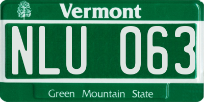 VT license plate NLU063