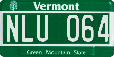 VT license plate NLU064