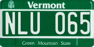VT license plate NLU065