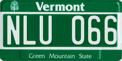 VT license plate NLU066