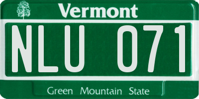 VT license plate NLU071