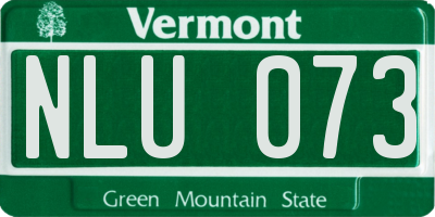 VT license plate NLU073