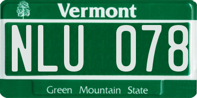 VT license plate NLU078