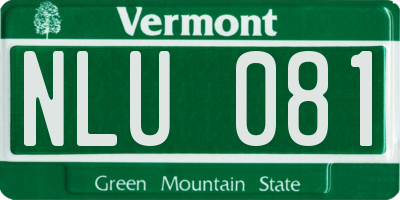 VT license plate NLU081