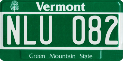 VT license plate NLU082
