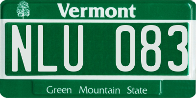 VT license plate NLU083