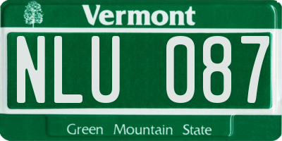 VT license plate NLU087