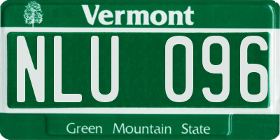 VT license plate NLU096
