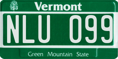 VT license plate NLU099
