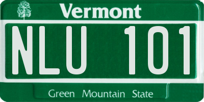 VT license plate NLU101