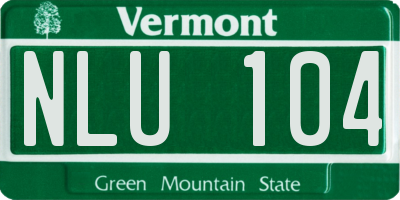 VT license plate NLU104