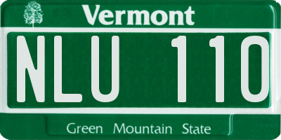 VT license plate NLU110
