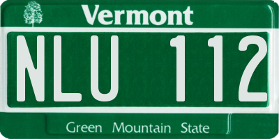 VT license plate NLU112