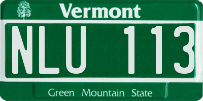 VT license plate NLU113