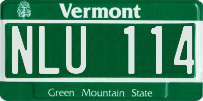 VT license plate NLU114