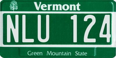 VT license plate NLU124