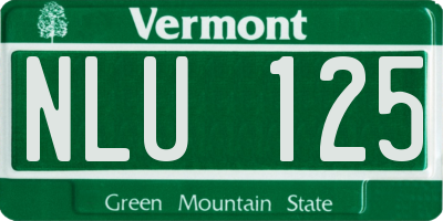 VT license plate NLU125