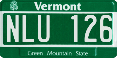 VT license plate NLU126