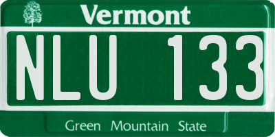 VT license plate NLU133