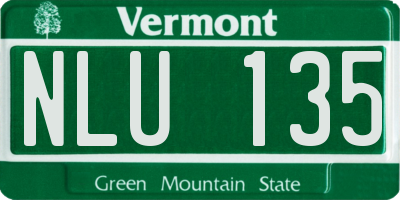 VT license plate NLU135