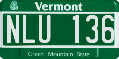 VT license plate NLU136