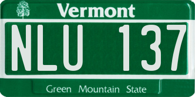 VT license plate NLU137
