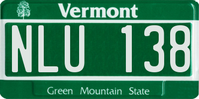 VT license plate NLU138