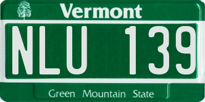 VT license plate NLU139