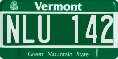 VT license plate NLU142