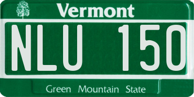 VT license plate NLU150