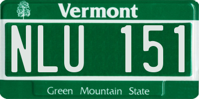 VT license plate NLU151