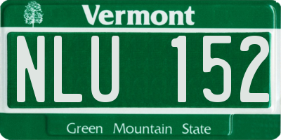 VT license plate NLU152