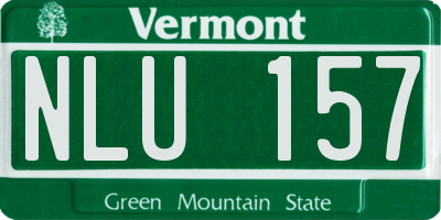 VT license plate NLU157