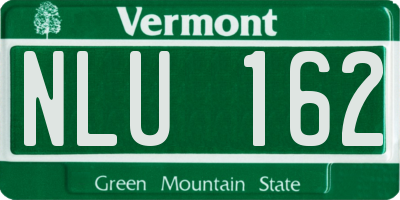 VT license plate NLU162