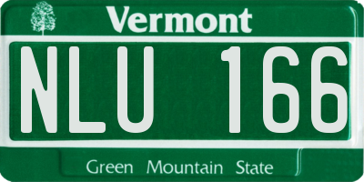 VT license plate NLU166
