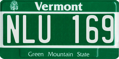 VT license plate NLU169