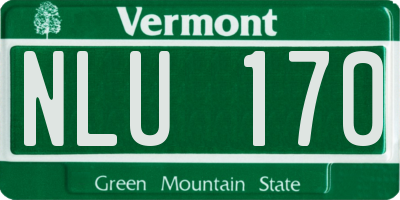 VT license plate NLU170