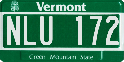 VT license plate NLU172
