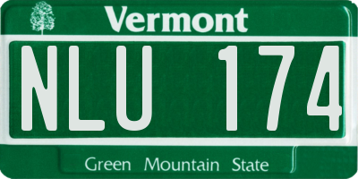 VT license plate NLU174