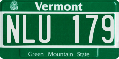 VT license plate NLU179