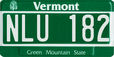 VT license plate NLU182