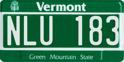 VT license plate NLU183