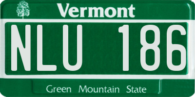 VT license plate NLU186