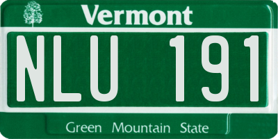 VT license plate NLU191