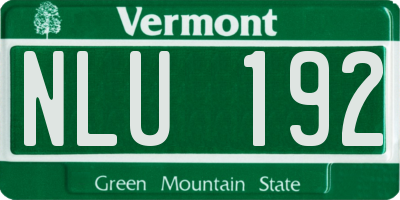 VT license plate NLU192