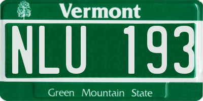 VT license plate NLU193