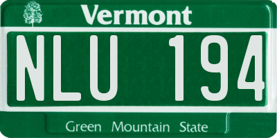 VT license plate NLU194