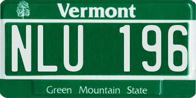 VT license plate NLU196