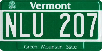 VT license plate NLU207