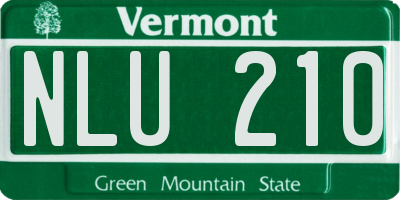 VT license plate NLU210
